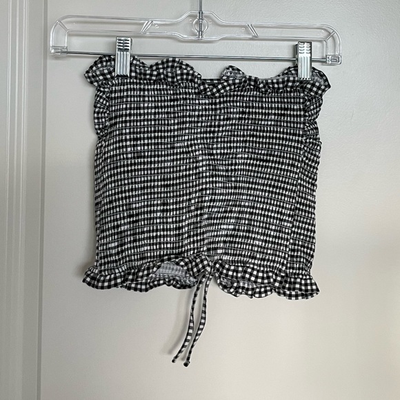 Express Black and White Strapless Top - Picture 3 of 7